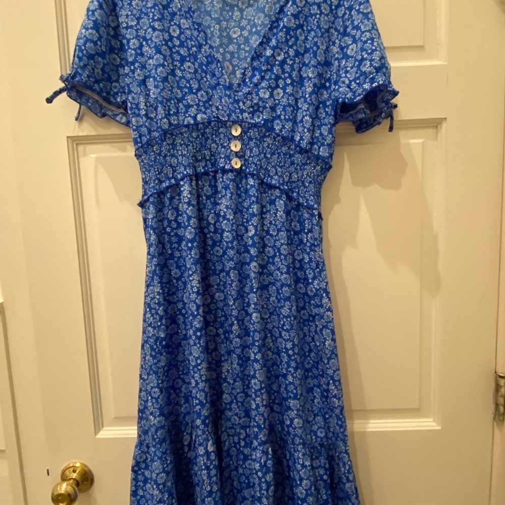 Flower blue dresse
